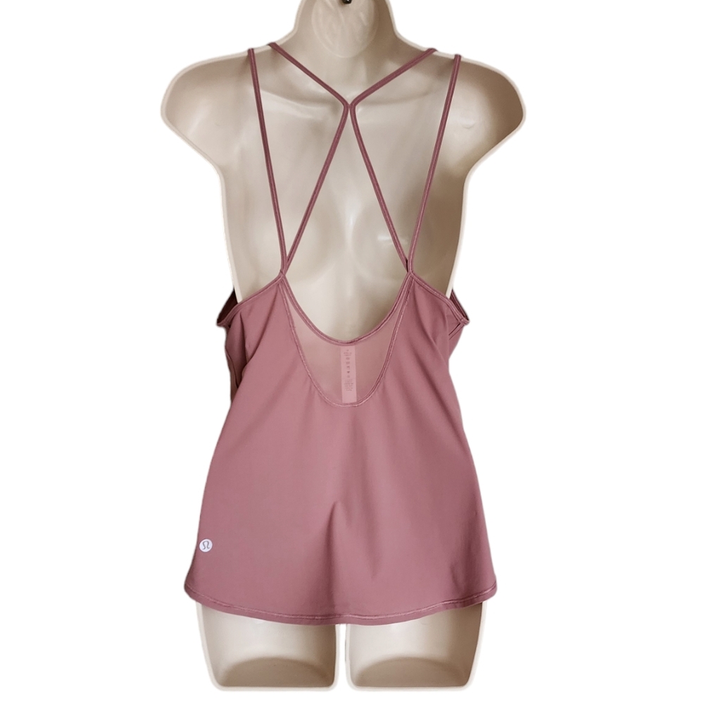 Lululemon Get Low Tank Mauve Open Strappy Back and Mesh Sz 6" - Picture 3 of 14